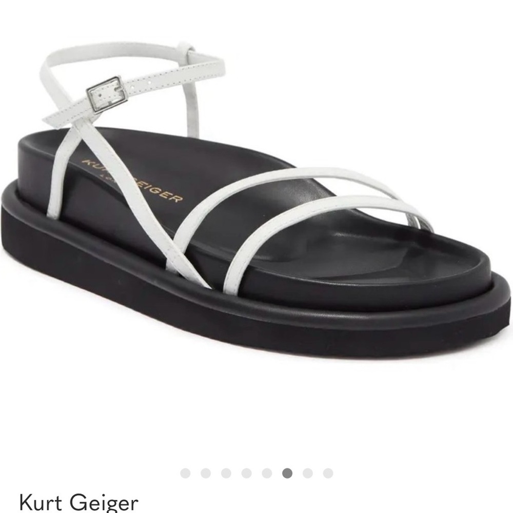 Kurt Geiger White Strappy Ankle Platform Sandal